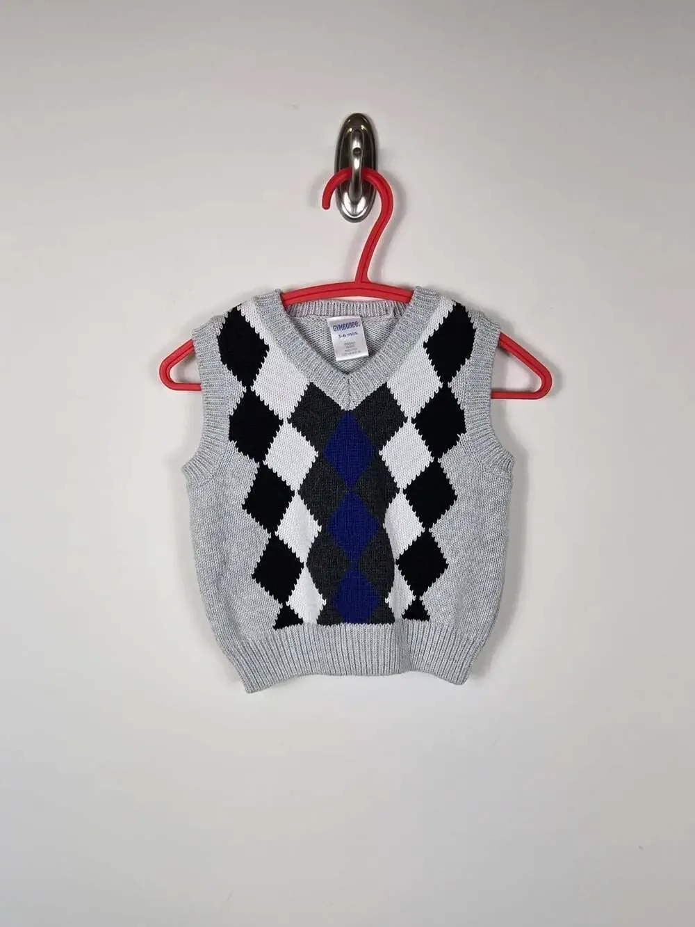 Gymboree Baby Argyle Sweater Vest 3-6M Cotton Preppy Academia 2010